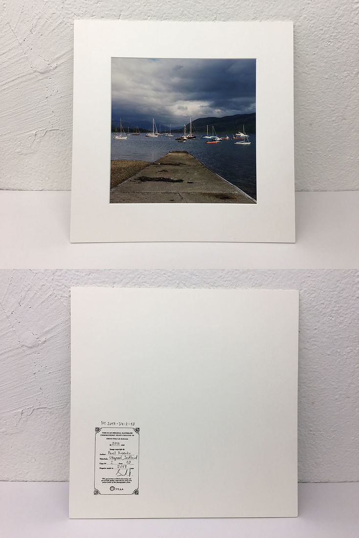 Pavel Kosenko. Portfolio. Prints. 20x20 cm (30x30 cm with carton), copy 2/10 Ullapool, Scotland, June 2017. Original hand-made chromogenic print. Kodak Premier glossy paper. Mounted with acid free carton. Numbered and signed by author. 20x20 cm (30x30 cm with carton), copy 2/10.
